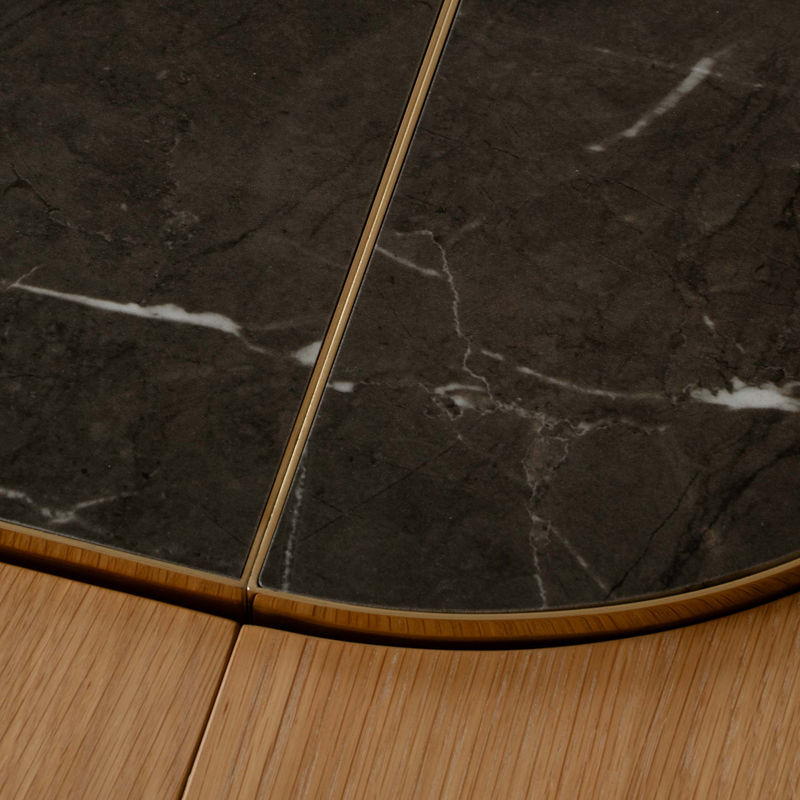 UMAGE Lifestyle Comfort Circle Extendable Dining Table Oak Ceramic Top Nero Brass (4).png